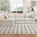 Sky Classic Linen Cloud Sofa, Modular Washable 122-Inch Linen L-Shaped Sectionals 4-Seaters