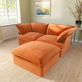 Sky Classic Velvet Cloud Sofa, Replaceable Cover 83-Inch Velvet L-Shaped Sectionals 3-Seaters