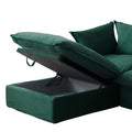 Sky Classic Velvet Cloud Sofa, Replaceable Cover 83-Inch Velvet L-Shaped Sectionals 3-Seaters