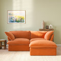 Sky Classic Velvet Cloud Sofa, Replaceable Cover 83-Inch Velvet L-Shaped Sectionals 3-Seaters