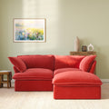 Sky Classic Velvet Cloud Sofa, Replaceable Cover 83-Inch Velvet L-Shaped Sectionals 3-Seaters
