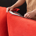 Sky Classic Velvet Cloud Sofa, Replaceable Cover 83-Inch Velvet L-Shaped Sectionals 3-Seaters