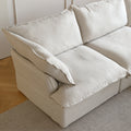 Sky Classic Linen Cloud Sofa, Modular Washable 122-Inch Linen L-Shaped Sectionals 4-Seaters