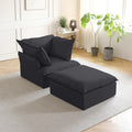 Sky Classic Linen Cloud Sofa, Linen Sectional Sofa Slipcovers - Replacement Covers Only, Black