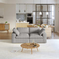 Sky Cloud Sectional Sofa, Modular Washable 80-Inch Linen Loveseats 2-Seaters, Grey