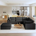 Sky Cloud Sectional Sofa, Modular Washable 40-Inch Linen Ottomans 1-Seaters