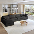 Sky Cloud Sectional Sofa, Modular Washable 160-Inch Linen L-Shaped Sectionals 5-Seaters