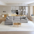 Sky Cloud Sectional Sofa, Modular Washable 40-Inch Linen Ottomans 1-Seaters
