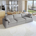 Sky Cloud Sectional Sofa, Pet-Friendly Cover 120-Inch Linen Sleepers 3-Seaters