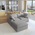 Sky Cloud Sectional Sofa, Pet-Friendly Cover 80-Inch Linen L-Shaped Sectionals 3-Seaters