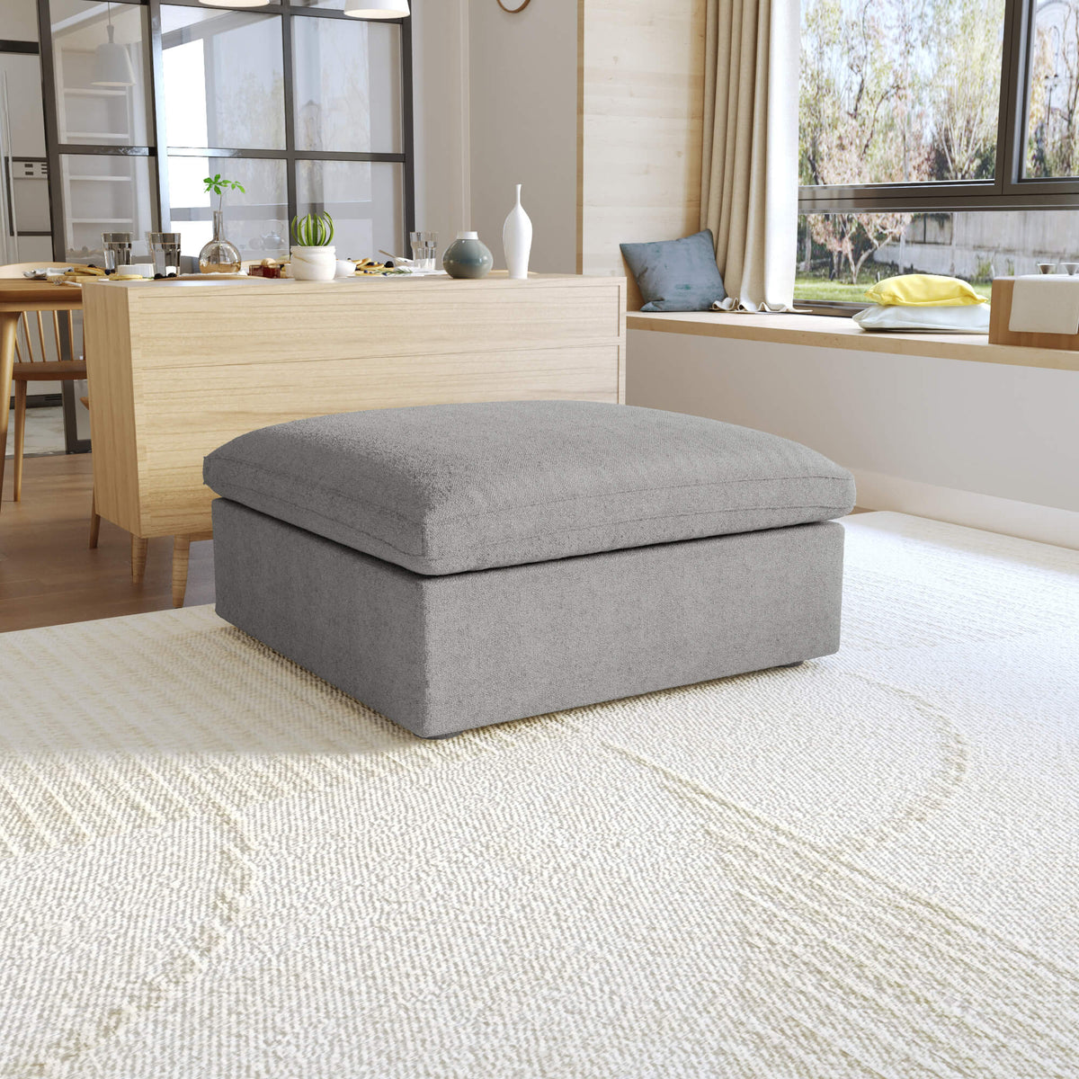 Sky Cloud Sectional Sofa, Linen Slipcovers - Replacement Covers Only, Light Grey