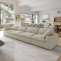 Sky Cloud Sectional Sofa, Replaceable Cover 160-Inch Linen Sleepers 4-Seaters