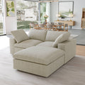 Sky Cloud Sectional Sofa, Pet-Friendly Cover 80-Inch Linen L-Shaped Sectionals 3-Seaters