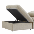 Sky Cloud Sectional Sofa, Washable Cover 120-Inch Linen L-Shaped Sectionals 4-Seaters