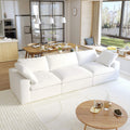 Sky Cloud Sectional Sofa, Pet-Friendly Cover 120-Inch Linen Sleepers 3-Seaters
