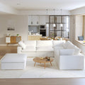Sky Cloud Sectional Sofa, Modular Washable 40-Inch Linen Ottomans 1-Seaters