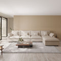 Sky Cloud Slope Sectional Sofa, Pet-Friendly Linen L-Shaped Sectional 5-Seater