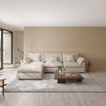 Sky Cloud Slope Sectional Sofa, Modular Comfort Linen L-Shaped Sectional 4-Seater