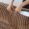 Sky Cloud Pro Sectional Sofa, Plush Comfort Plush Fabric Loveseats 2-Seaters, Brown
