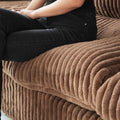 Sky Cloud Pro Sectional Sofa, Plush Comfort Plush Fabric Loveseats 2-Seaters, Brown