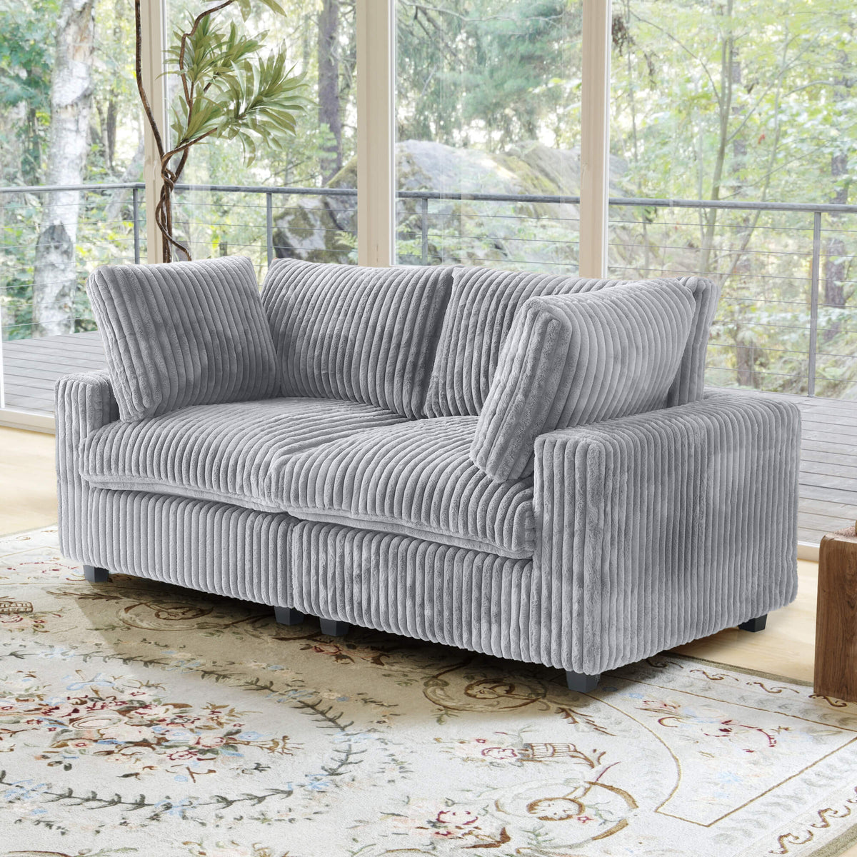Sky Cloud Pro Sectional Sofa, Plush Comfort Plush Fabric Loveseats 2-Seaters