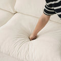 Sky Modular Track Arm Sectional Cloud Sofa, Skin-Friendly Washable Deep Seat V-Shaped Corner Sectional Sofa, Beige