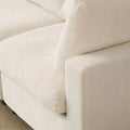 Sky Modular Track Arm Sectional Cloud Sofa, Loveseat Sofa Chaise Chenille and Linen Washable Sofa, Beige