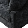 Sky Modular Track Arm Sectional Cloud Sofa, Skin-Friendly Washable Deep Seat V-Shaped Corner Sectional Sofa, Black