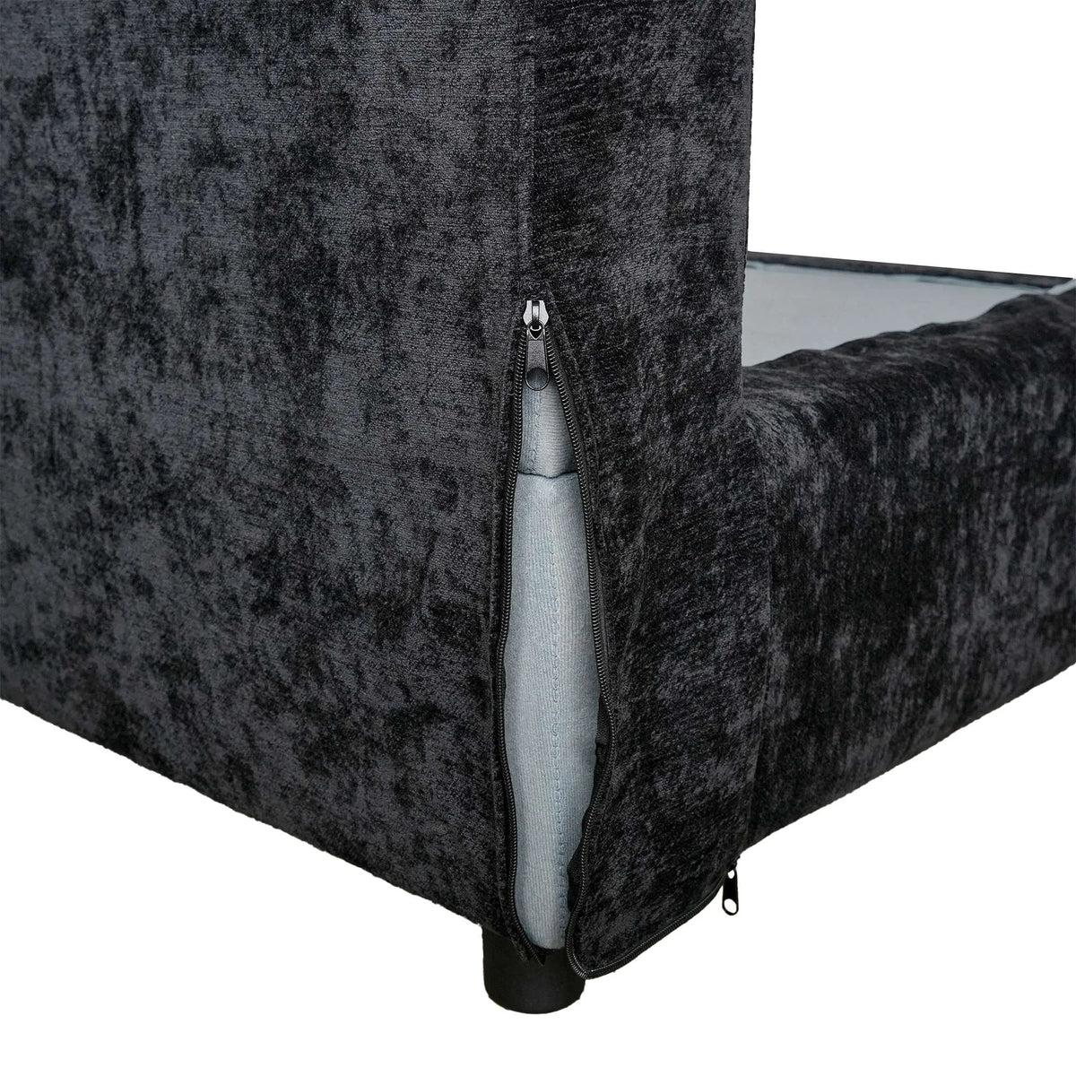 Sky Modular Track Arm Sectional Cloud Sofa, Skin-Friendly Washable Deep Seat V-Shaped Corner Sectional Sofa, Black