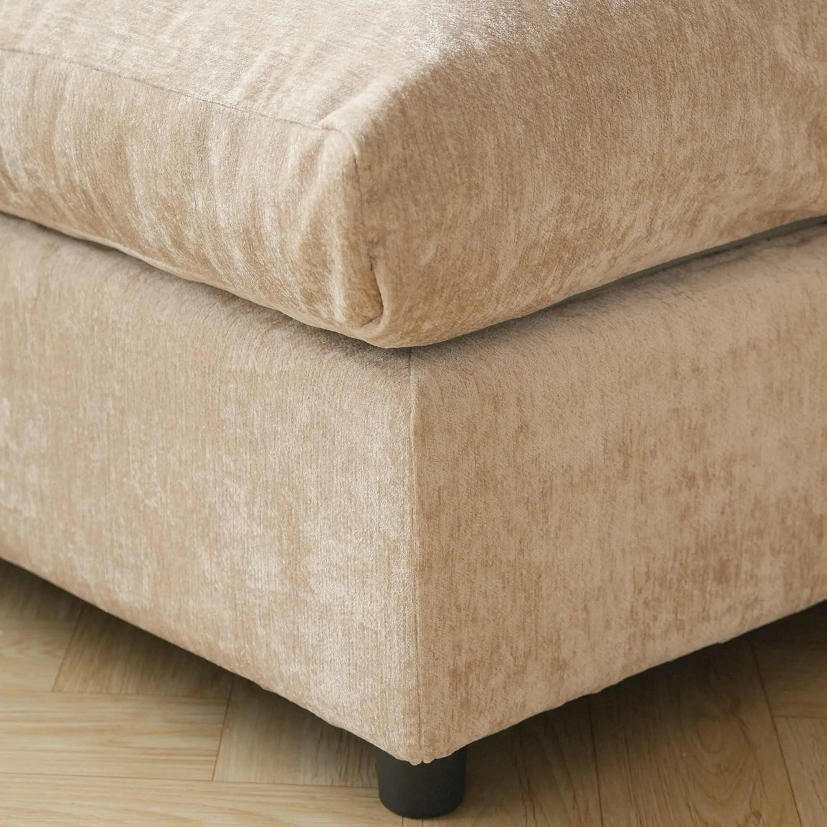 Sky Modular Track Arm Sectional Cloud Sofa, Skin-Friendly Washable Deep Seat V-Shaped Corner Sectional Sofa, Khaki