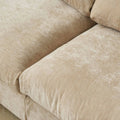 Sky Modular Track Arm Sectional Cloud Sofa, Loveseat Sofa Chaise Chenille and Linen Washable Sofa, Khaki