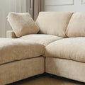 Sky Modular Track Arm Sectional Cloud Sofa, Skin-Friendly Washable Deep Seat V-Shaped Corner Sectional Sofa, Khaki