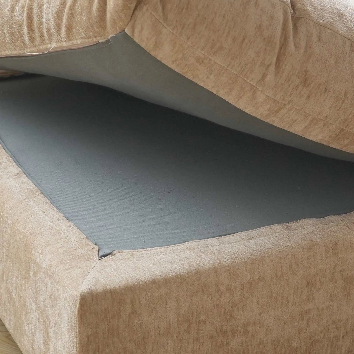 Sky Modular Track Arm Sectional Cloud Sofa, Skin-Friendly Washable Deep Seat V-Shaped Corner Sectional Sofa, Khaki