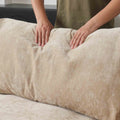 Sky Modular Track Arm Sectional Cloud Sofa, Skin-Friendly Washable Deep Seat V-Shaped Corner Sectional Sofa, Khaki