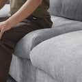 Sky Modular Track Arm Sectional Cloud Sofa, Loveseat Sofa Chaise Chenille and Linen Washable Sofa, Light Grey