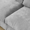 Sky Modular Track Arm Sectional Cloud Sofa, Loveseat Sofa Chaise Chenille and Linen Washable Sofa, Light Grey