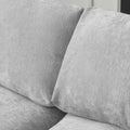 Sky Modular Track Arm Sectional Cloud Sofa, Loveseat Sofa Chaise Chenille and Linen Washable Sofa, Light Grey