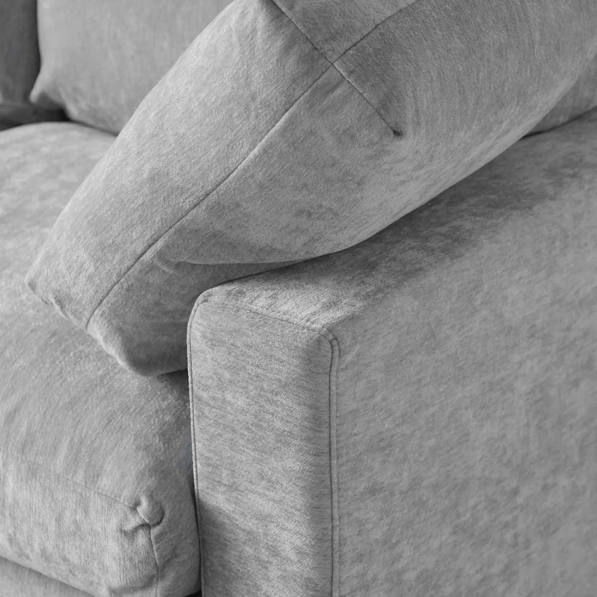 Sky Modular Track Arm Sectional Cloud Sofa, Loveseat Sofa Chaise Chenille and Linen Washable Sofa, Light Grey