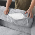 Sky Modular Track Arm Sectional Cloud Sofa, Loveseat Sofa Chaise Chenille and Linen Washable Sofa, Light Grey