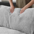 Sky Modular Track Arm Sectional Cloud Sofa, Loveseat Sofa Chaise Chenille and Linen Washable Sofa, Light Grey