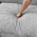 Sky Modular Track Arm Sectional Cloud Sofa, Loveseat Sofa Chaise Chenille and Linen Washable Sofa, Light Grey
