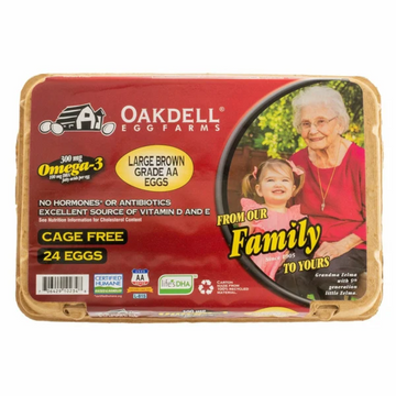 Oakdell Grade AA Cage Free Large Brown Eggs, 24-count