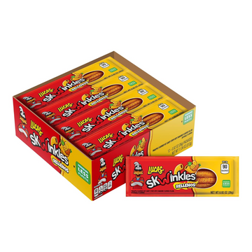 Lucas Skwinkles Pineapple - Tamarind Filled Flavored Sweet & Sour Candy Strips, 0.92oz - 12 Pieces for Treats, Fruit, Parties, Piñatas