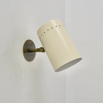 One-Light Articulated Wall Sconce - Stilnovo Style Brass Lamp