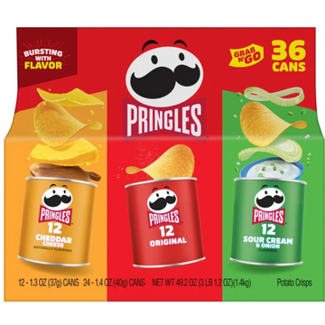 Pringles Grab & Go Potato Crisps, Variety, 36-count