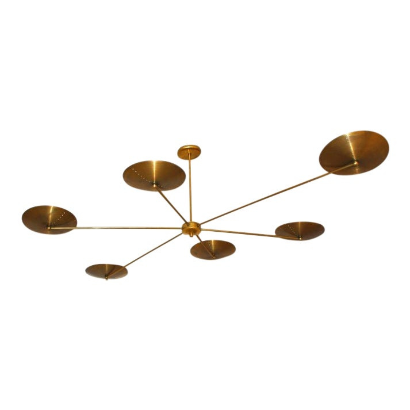 6-Light Brass Sputnik Chandelier – Vintage Starburst Design