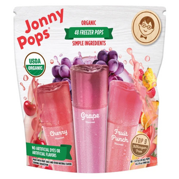 Jonny Pops Organic Freezer Pops, 1.4 oz, 48-pack