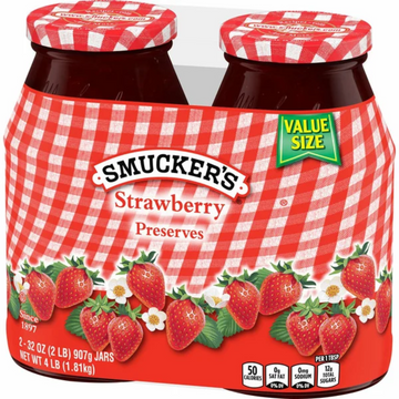 Smucker's Strawberry Preserves, 32 oz, 2-count