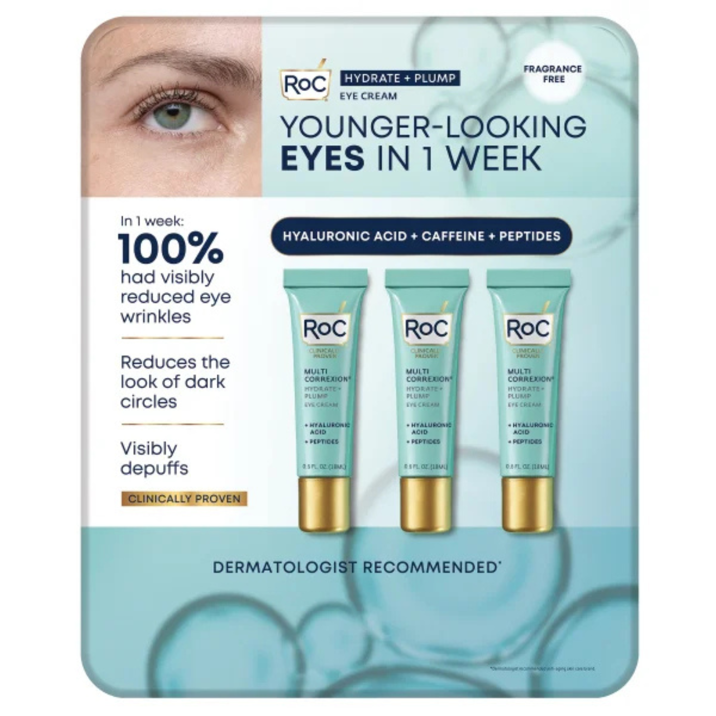 RoC Hydrate and Plump Eye Cream, 0.6 oz, 3-pack