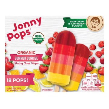 Jonny Pops Organic Summer Sunrise Stack Bar, 2.45 fl oz, 18-count